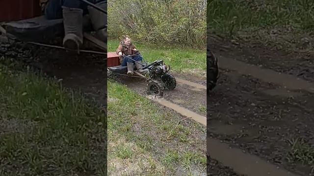 на мотоблоке как на танке #offroad #весна