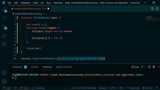 Data Structure And Algorithms #16 Problem Solving With Recursion Helper Method