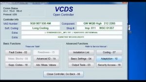 How to switch off start/stop VW/AUDI with VCDS