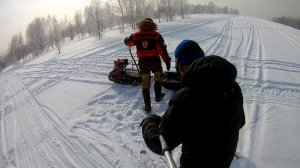 Мотособака Форза 6,5  Скиджоринг.Лыжник доволен.