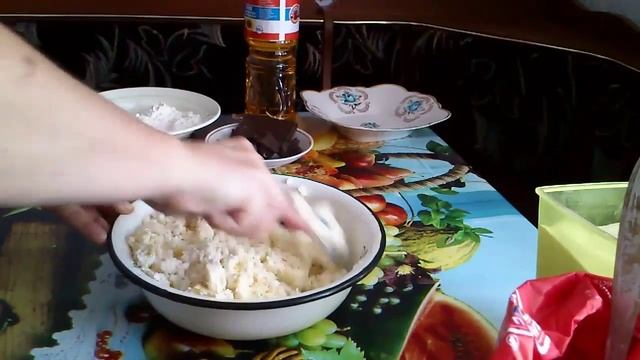 Сырники  из творога с шоколадом и бананом