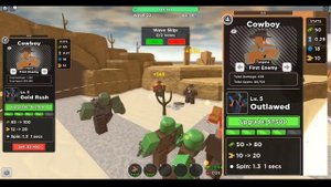 золотой ковбой против обычного ковбоя тдс, golden cowboy is useless tds, roblox