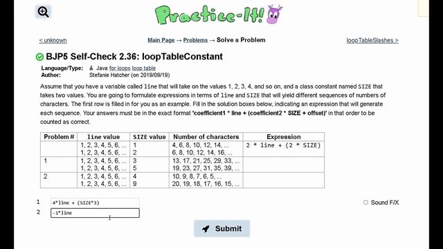 Java Practice It || 2.36 loopTableConstant || for loop смотреть онлайн