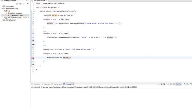 Java Tutorial: Putting User Inputs into an Array(JOptionPane) Bonus: Printing Portion of Array смотреть онлайн
