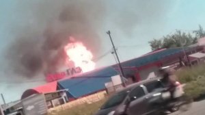 Горит заправка Новосибирск
