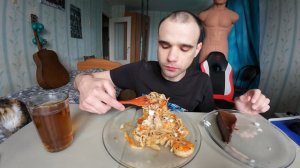 МУКБАНГ ШАУРМА С ГРИБАМИ / УДОН С КРЕВЕТКАМИ / ЧИЗКЕЙК ШОКОЛАДНЫЙ / ОБЖОР / EATING Mukbang / ASMR