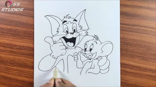 How to draw tom and jerry easy step by step with color pencil смотреть онлайн