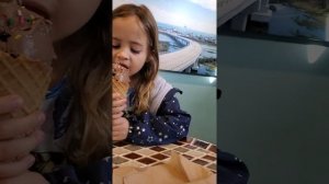 E, 5yo, first waffle cone