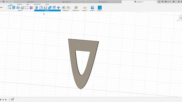 Autodesk Fusion 360 Парабола 3D-шаблон смотреть онлайн