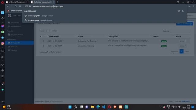 Driving School Management System in PHP MYSQL With Source Code |  Free Download | PHP Project