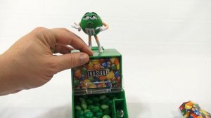 Green M&M's Sweet Shop Dispenser and Mint M&M's Candy