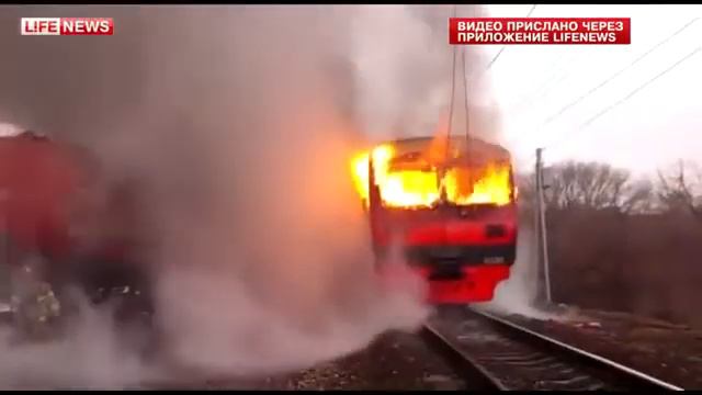 В Москве загорелась калужская электричка