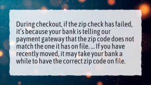 Why is my zip code invalid?