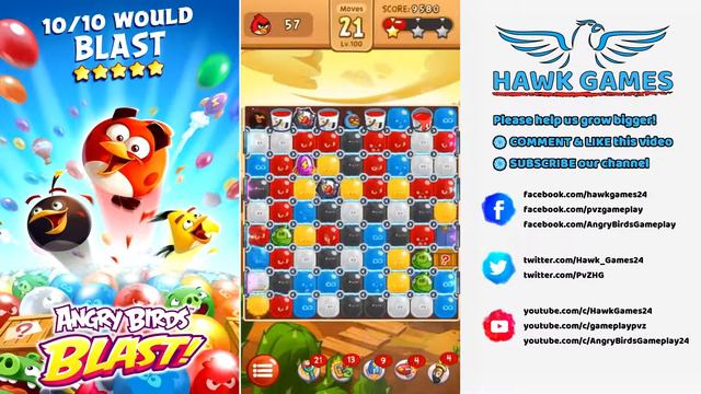 Angry Birds Blast 💥 Level 100 - 3 Stars Walkthrough, No Boosters смотреть онлайн