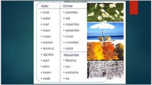 Времена года, дни недели, месяца в Турецком языке