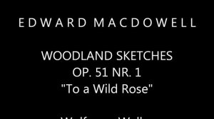 MacDowell, Woodland Sketches op. 51 Nr. 1 "To a Wild Rose", Wolfgang Weller 2013.