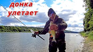 ДОНКА чуть не улетела. ПОПЛАВОК УДОЧКА. Рыбалка на ОКЕ.