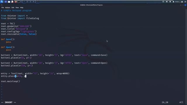 Simple Notepad GUI using Tkinter | Python Mini Project - Leisure Codes