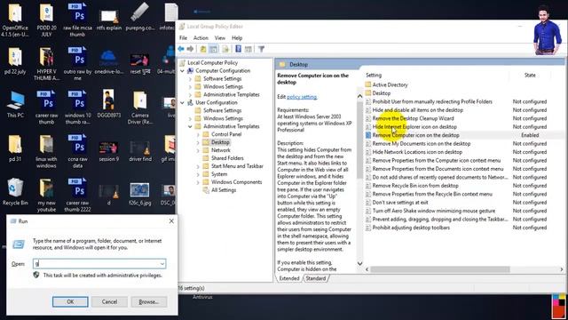 21- GPO Configuration in Windows 10 for User and Group? Hindi смотреть онлайн