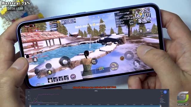 Samsung Galaxy A54 5G test game PUBG Smooth Extreme Setting