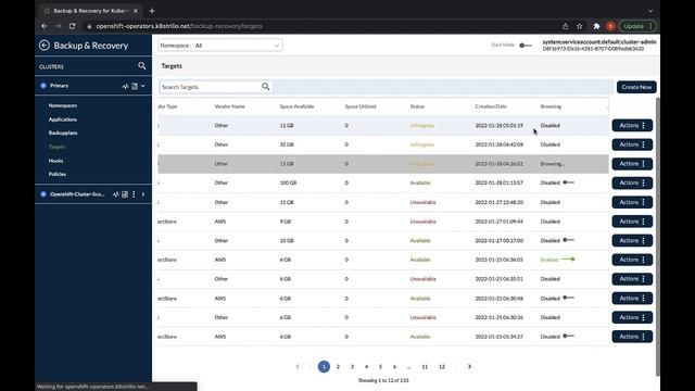 Updated Trilio for Kubernetes Management Console