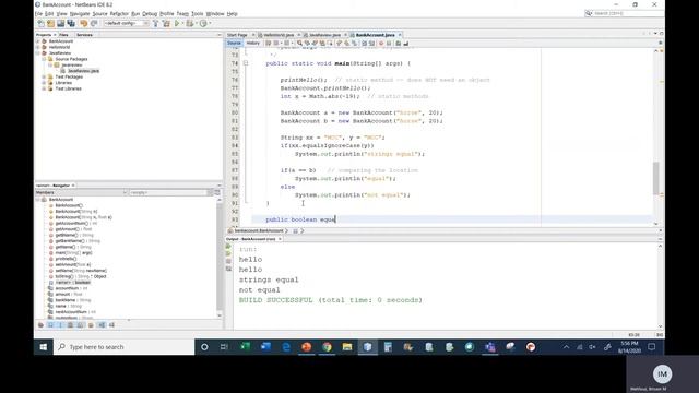 Java II Chapter 8 Class 1 Part 5 equals Method смотреть онлайн