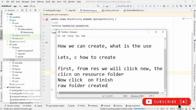 Android Studio Tutorial: How To Create Raw Folder And Use In Android Studio | #learnvibes