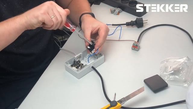 Монтаж блока STEKKER розетка выключатель ip54