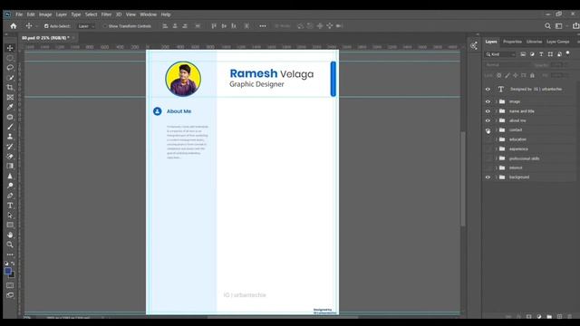 Resume/CV Template in Photoshop | Speed Art смотреть онлайн