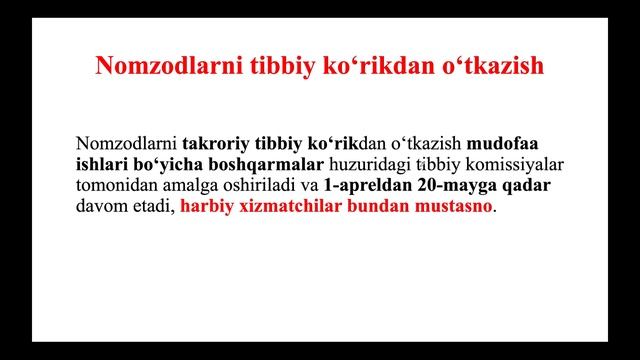 Mudofaa vazirligining oliy harbiy ta’lim muassasalariga o‘qishga qabul qilish tartibi (1-qism) смотреть онлайн
