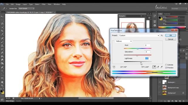 Trick to Create Digital Potrait or Painting Salma Hayek in Photoshop, Easy смотреть онлайн