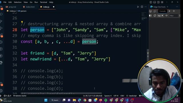 Mastering #array   #destructuring in #javascript #programming #es6
