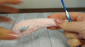 Часть 1 Вяжем мишку из плюшевой пряжи.