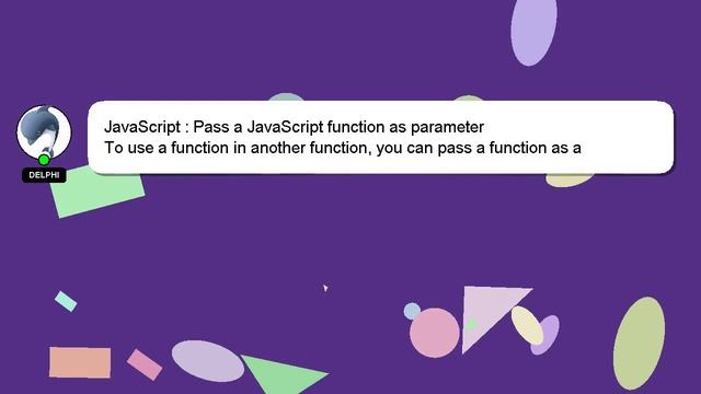 JavaScript : Pass a JavaScript function as parameter