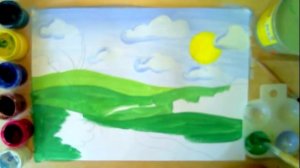 Как нарисовать пейзаж детям. Видео-урок по рисованию для детей от 7 лет.