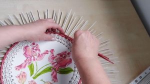 Панно с ажурной загибкой / Плетение из бумажной лозы /