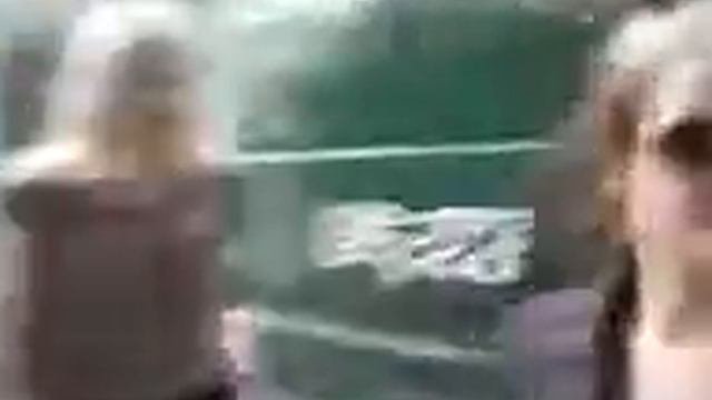 Пьяные девки веселятся  блондинка и брюнетка