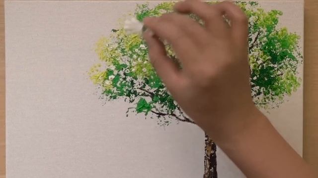 How to draw a tree easy / Aluminum painting technique смотреть онлайн