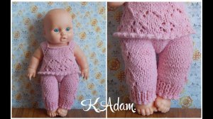 Одежда для кукол спицами. Костюм "Розовая нежность". Часть вторая.