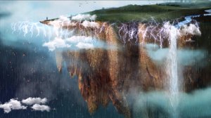 Анимация: "Водопад, гроза и молнии"