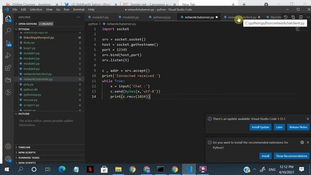 Learn Python Build chat application in python- Client server  programming  Python  FreeTutorial