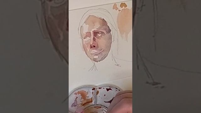 Мастер класс. Акварельный портрет. Каким цветом писать лицо. смотреть онлайн