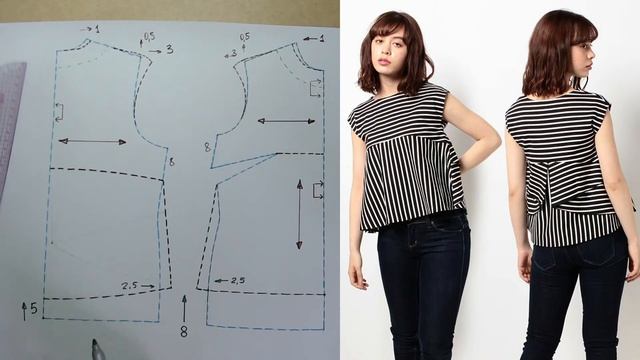 Моделируем блузку. Modelado de blusa #курсы кройки и шитья #diseño de modas смотреть онлайн