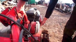 Первый запуск после длительной зимней стоянки. Мотоблок салют