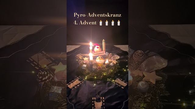 Pyro-Adventskranz 4. Advent 🕯🕯🕯🕯 Kerze Anzünden | #pyrofanatiker87 #fireworks #xmas  #shorts2023