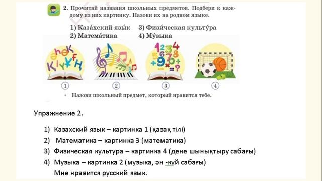 Русский язык 2 класс урок 11. Наши школьные предметы. Орыс тілі 2 сынып 11 сабақ.