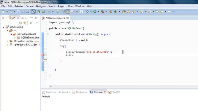 Connect to SQLite Database in Java