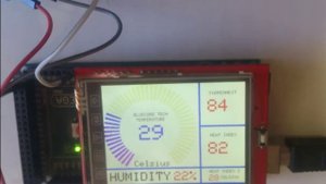 ARDUINO - SPFD5408 TFT LCD 2.4 TEMP and HUMIDiTY Monitor with DHT11