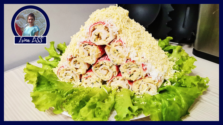 САЛАТ-ЗАКУСКА на Праздничный Стол МОНАСТЫРСКАЯ ИЗБА - Рецепт с крабовыми палочками - Крабовый салат