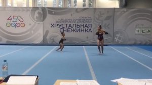 Темповое упражнение. Женская пара, 2 спортивный разряд, спортивная акробатика 🤸